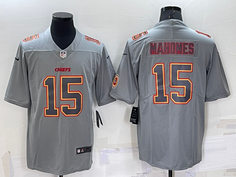 Men's Kansas City Chiefs Patrick Mahomes #15 Grey Jersey